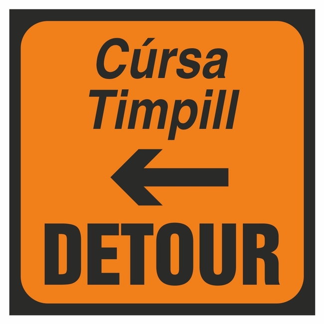 Detour (Left) Roadworks Sign